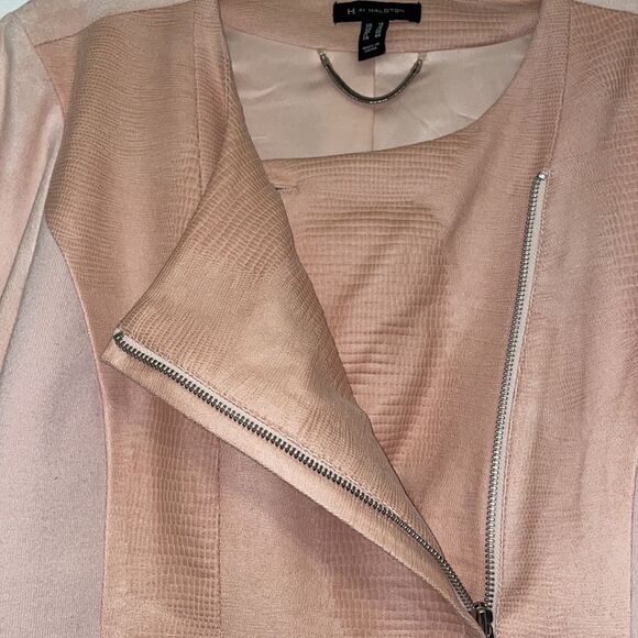 H by Halston Blush Pink Moto Jacket - Picture 7 of 8